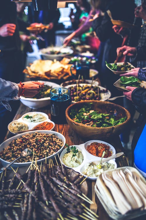 Free Lunch table Stock Photo